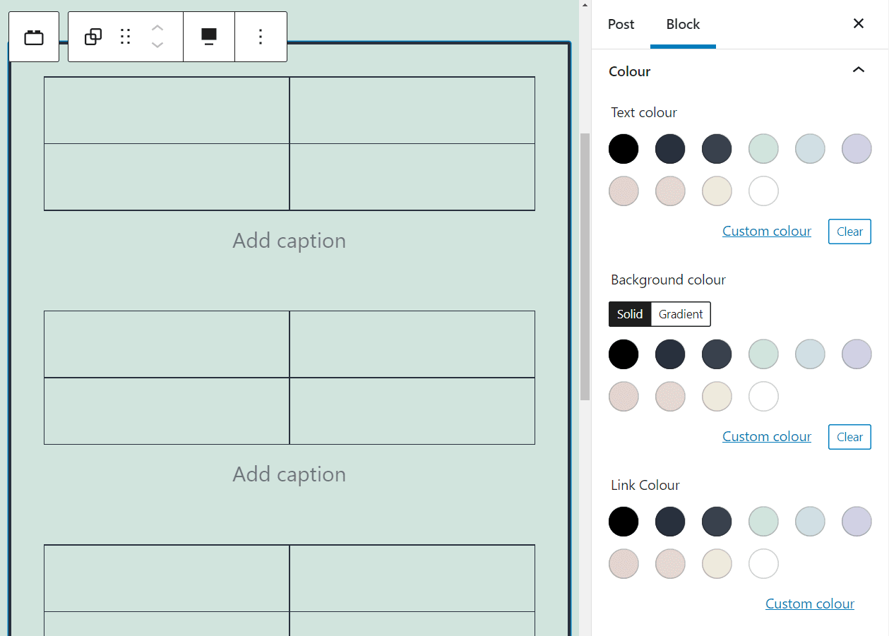 Changing the colors within a Group block