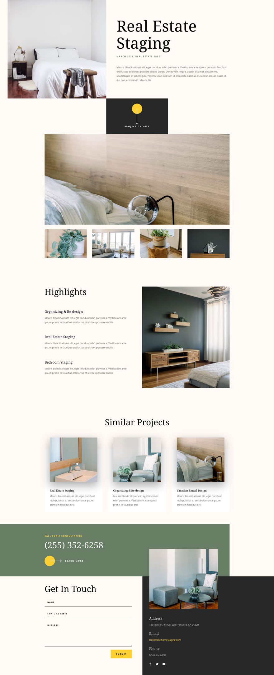 divi home staging layout pack