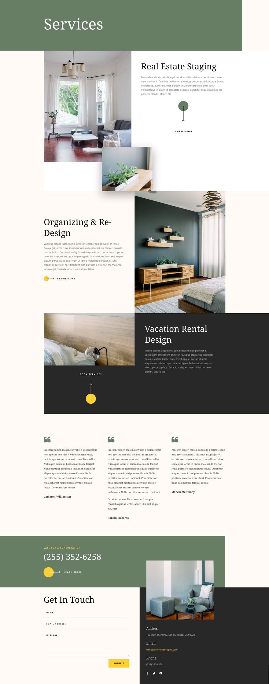 divi home staging layout pack
