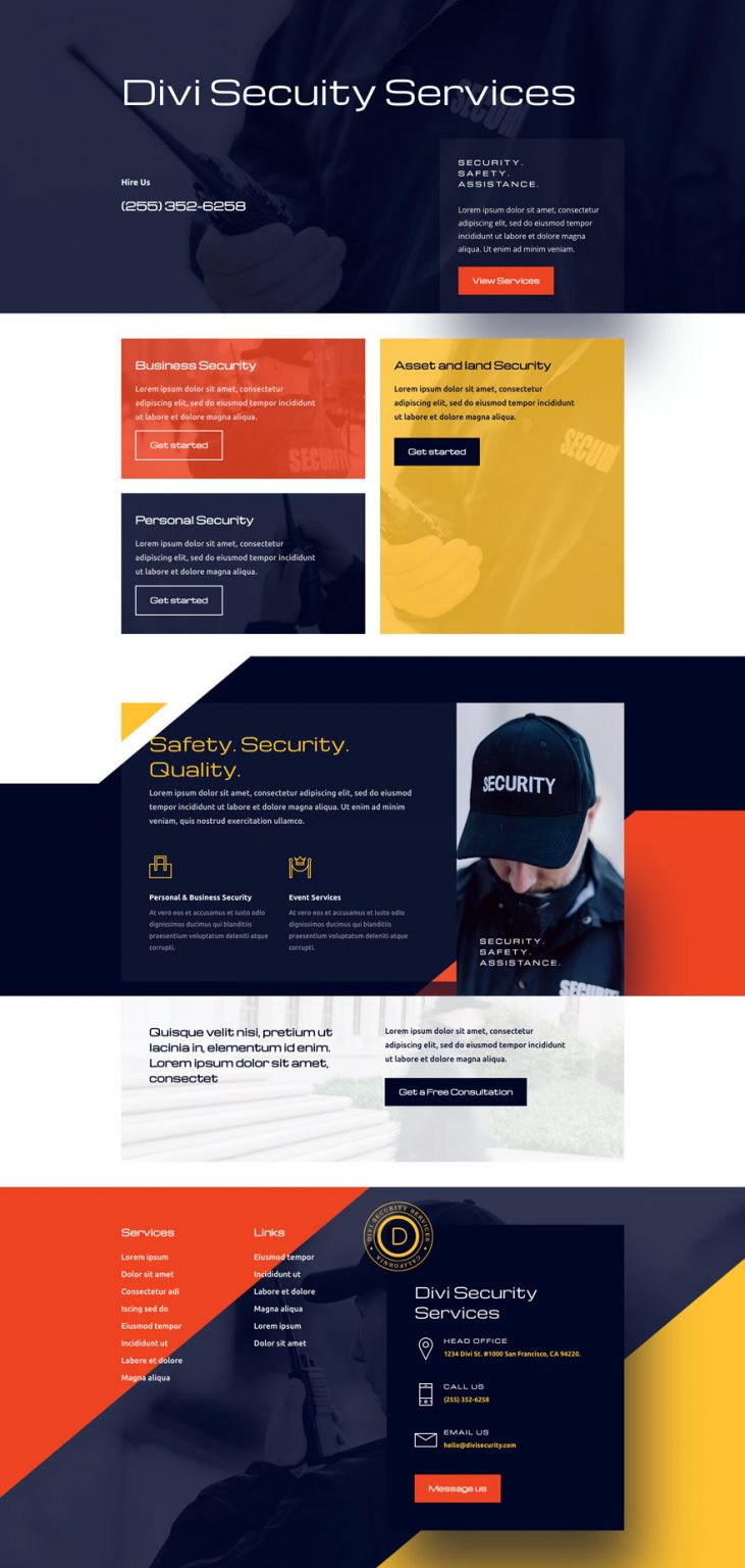 Get a FREE Security Services Layout Pack for Divi