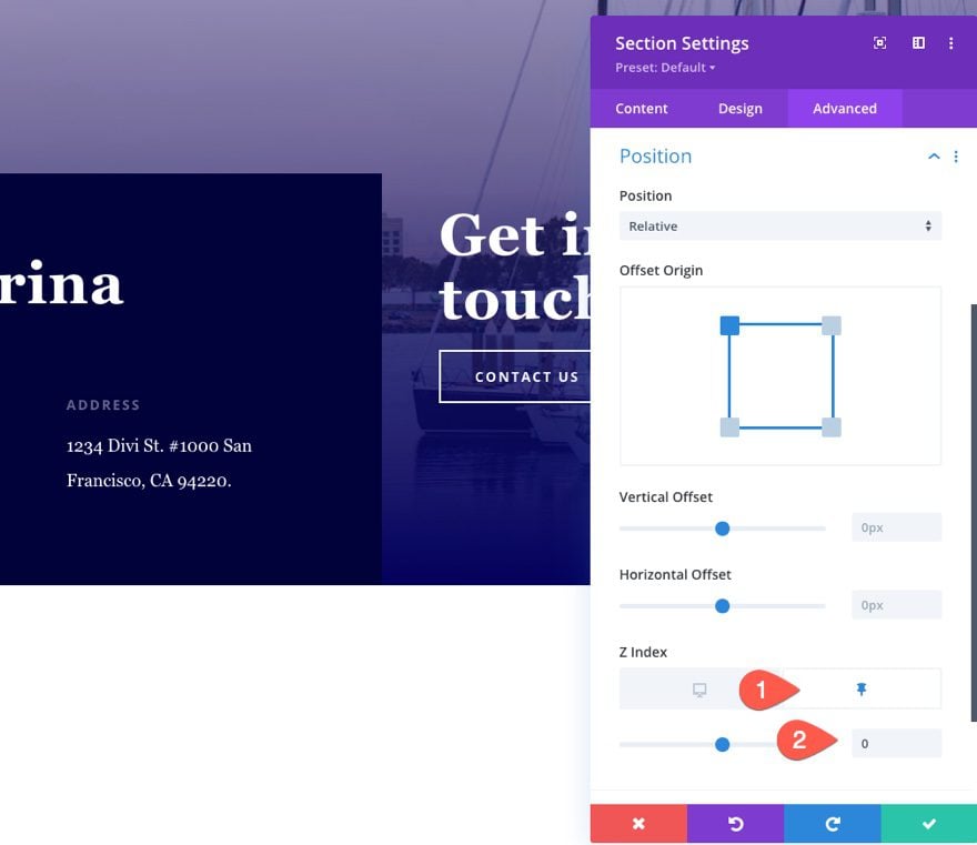 divi sticky footer reveal