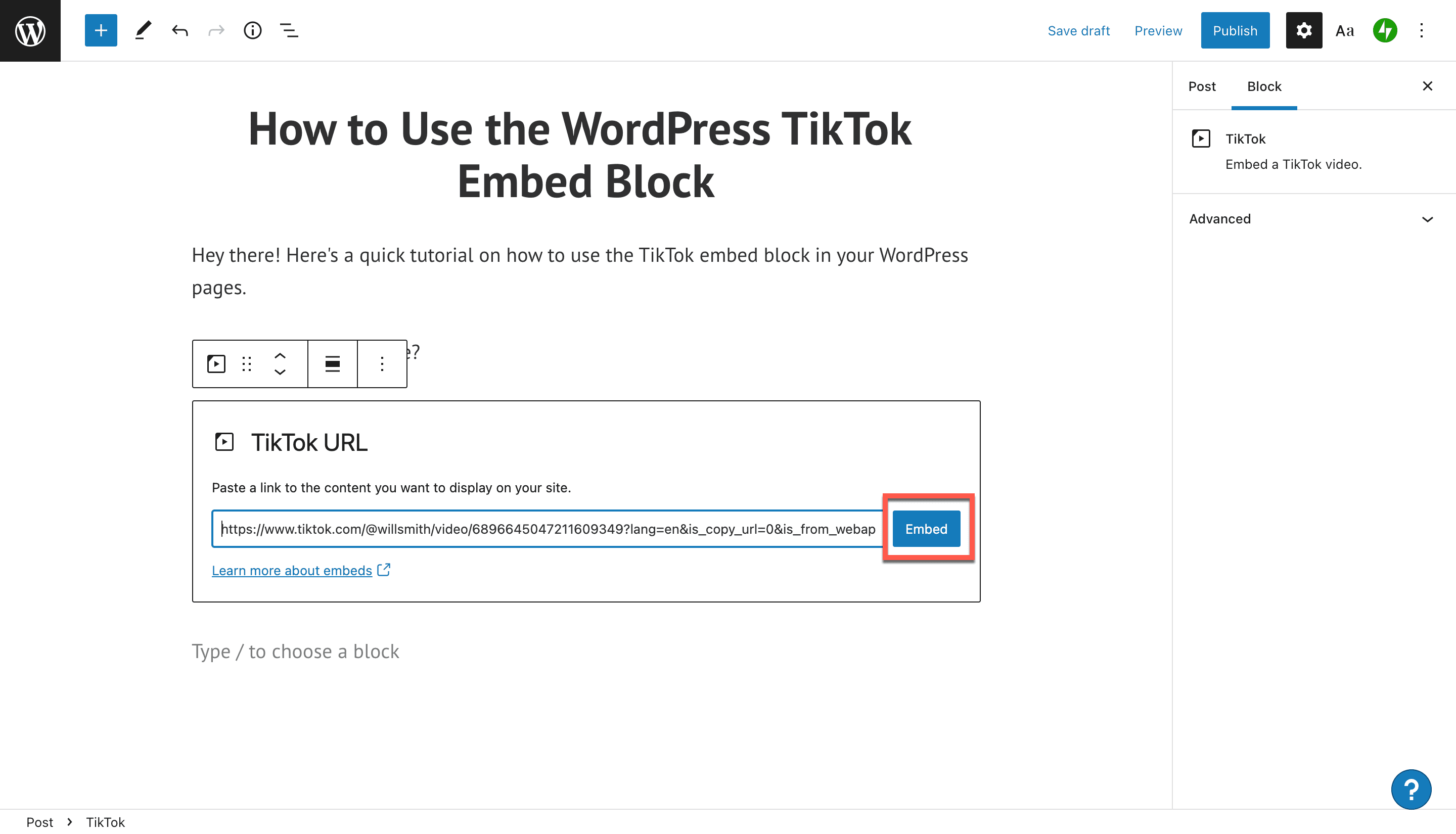 How to embed Tiktok profile on your HTML website for FREE?