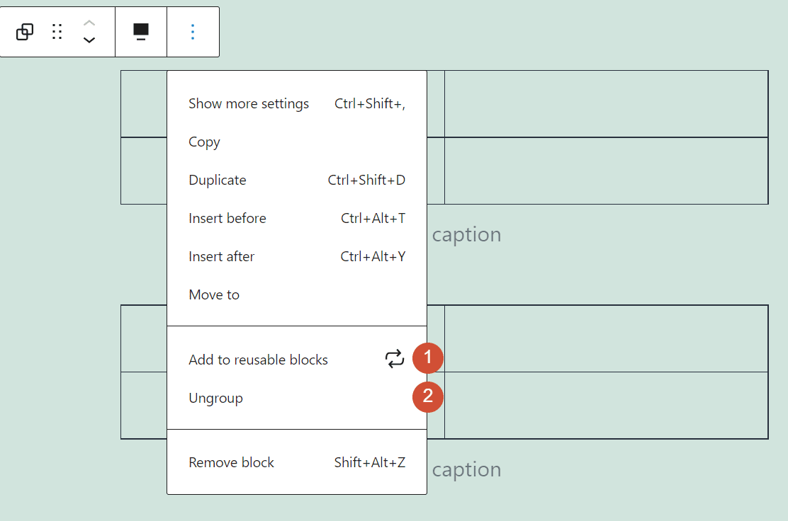 Ungrouping a block or saving it for reusing