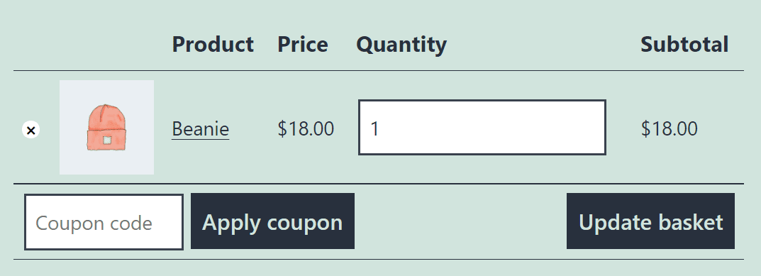 A WooCommerce cart