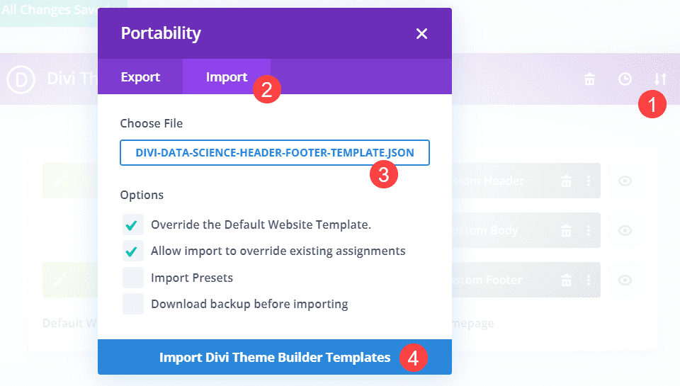 importing a header to hide