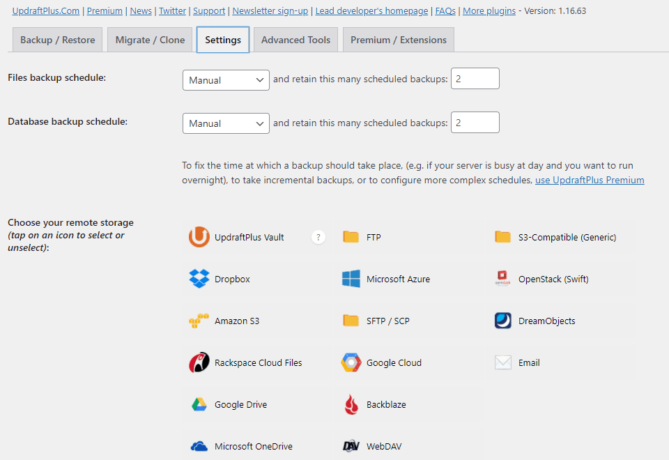 remote storage for updraft