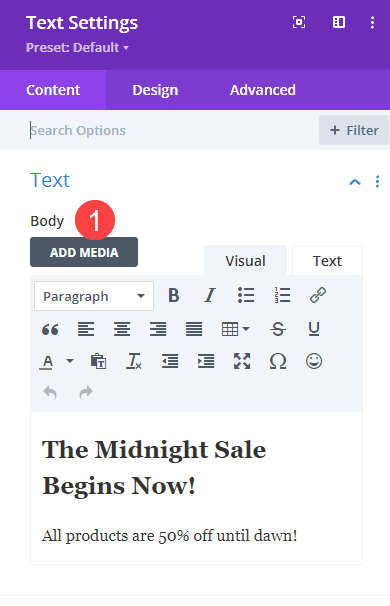 midnight sale text