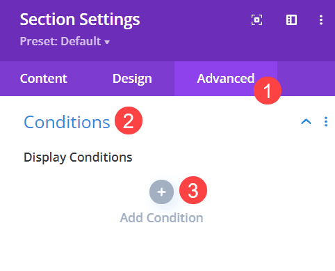 condition options for optin form