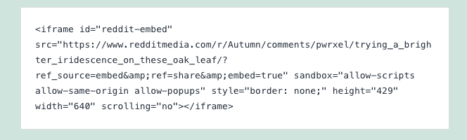 Reddit embed
