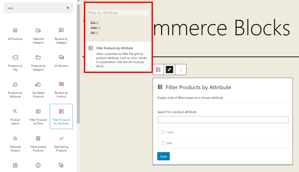 Filter Products by Attribute Preview