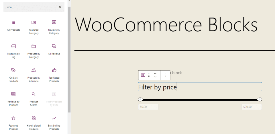 Filter Products by Price Preview