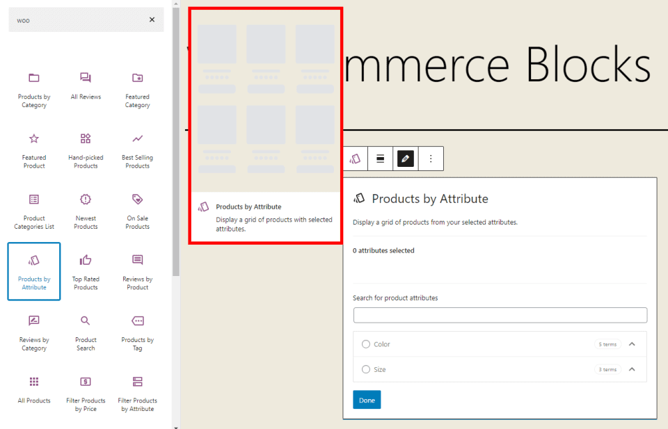 Products by Attribute WooCommerce Block