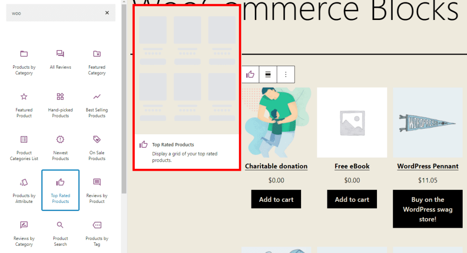 Top Rated Products WooCommerce Block