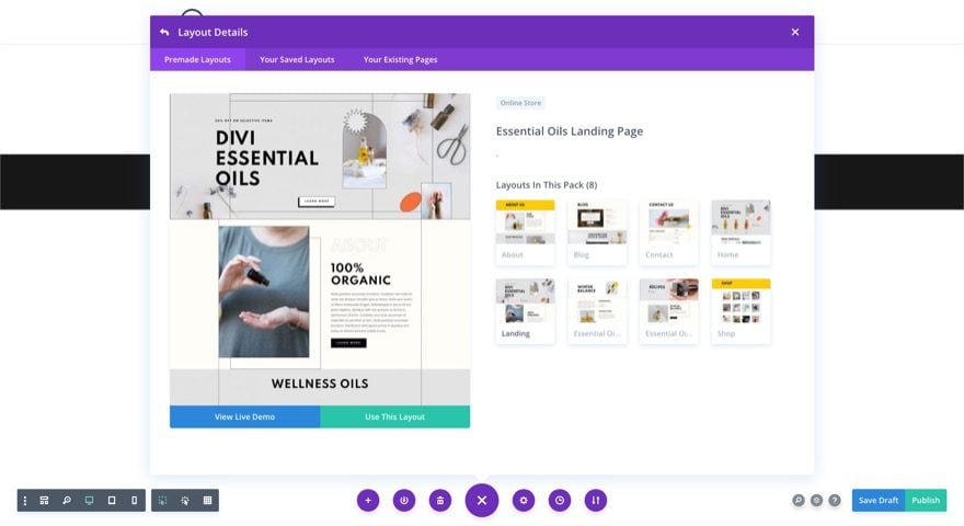 essential oils layout pack for Divi