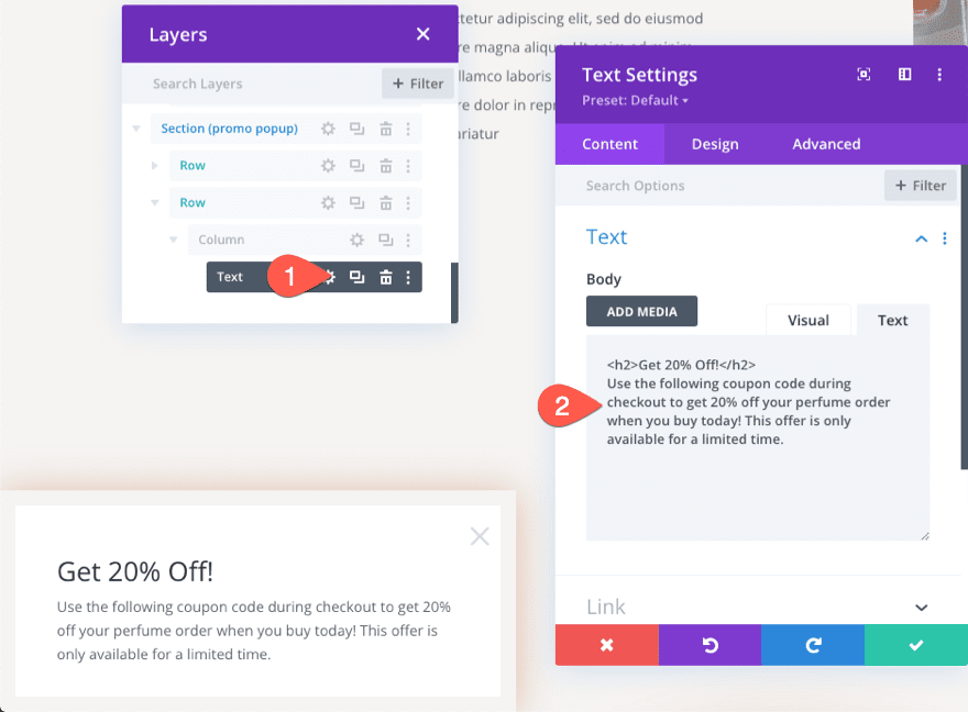 retargeting abandoned carts with a promo popup using divi's condition options