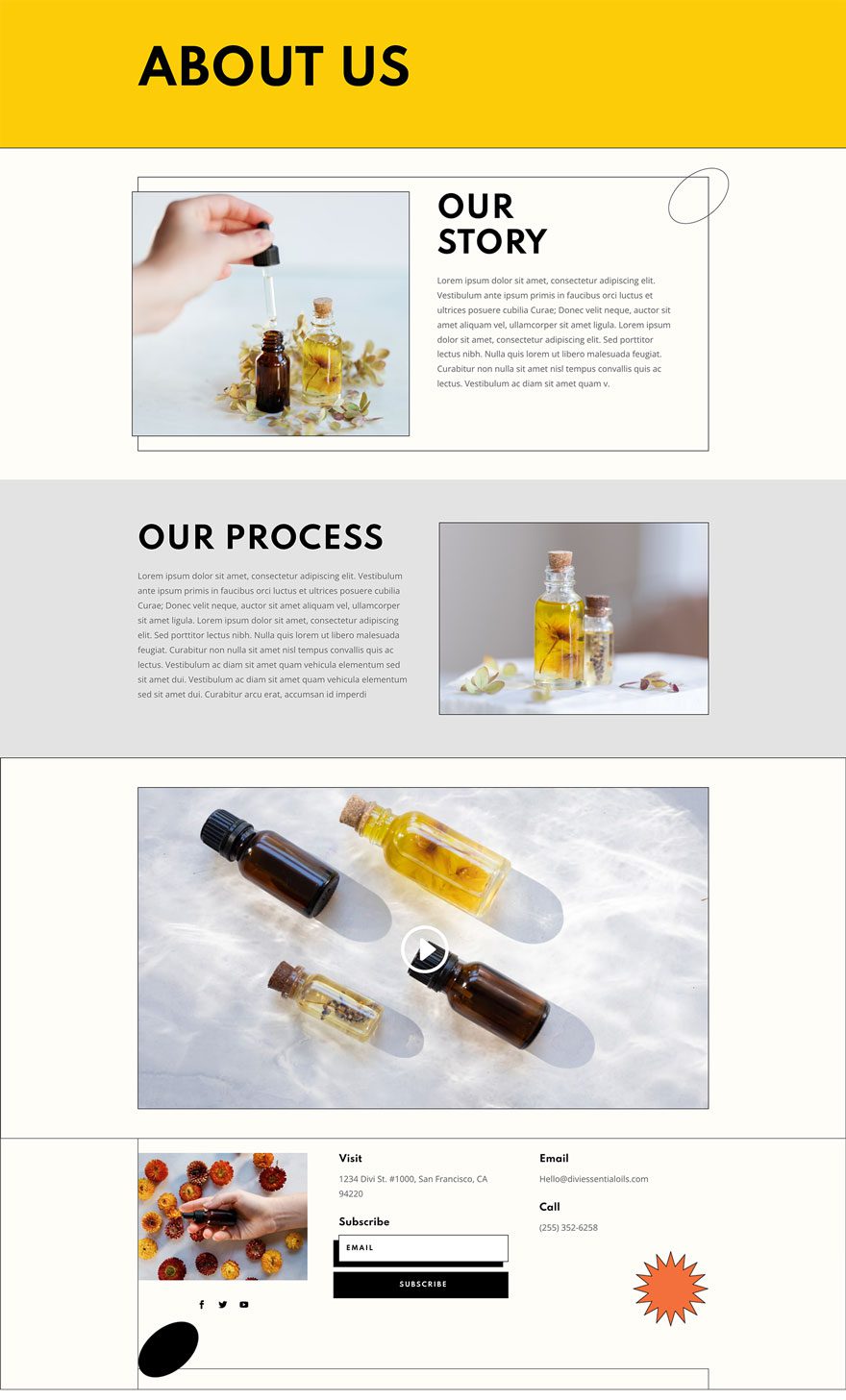 essential oils layout pack for Divi