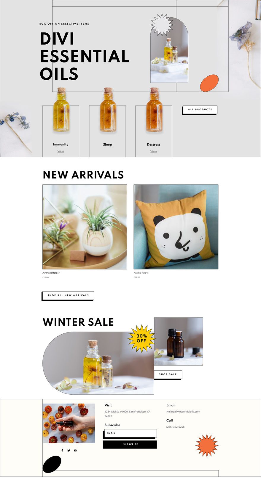 essential oils layout pack for Divi