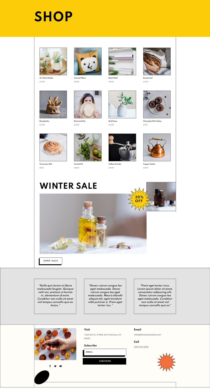 essential oils layout pack for Divi
