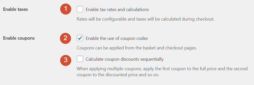 Configuring coupon settings in WooCommerce