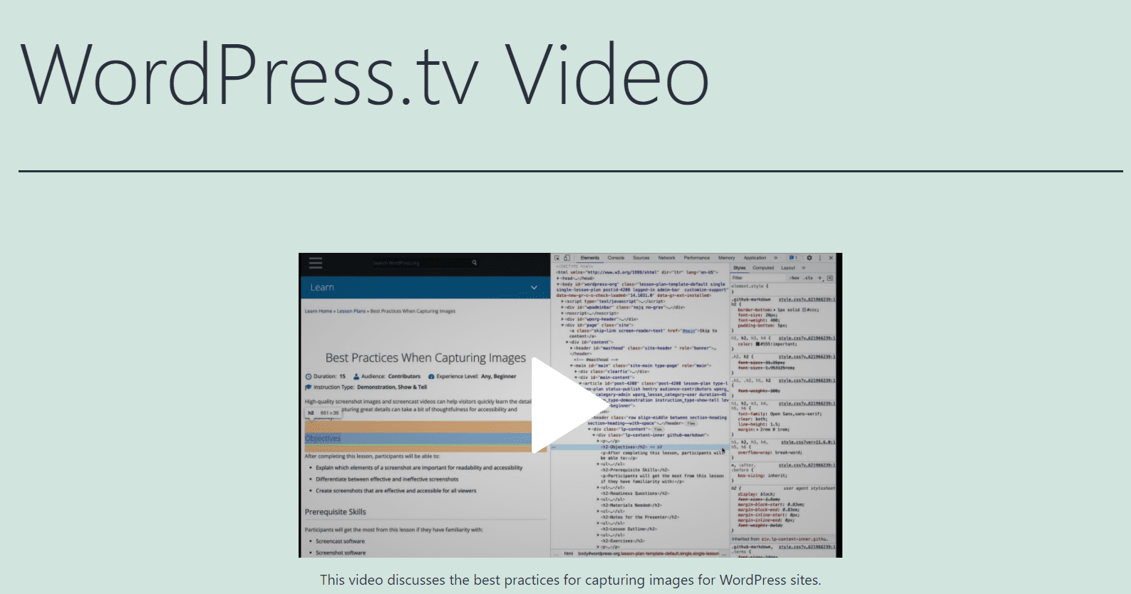 Adding a caption to a WordPress.tv video. 