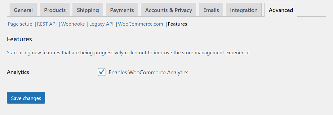 WooCommerce developmental features