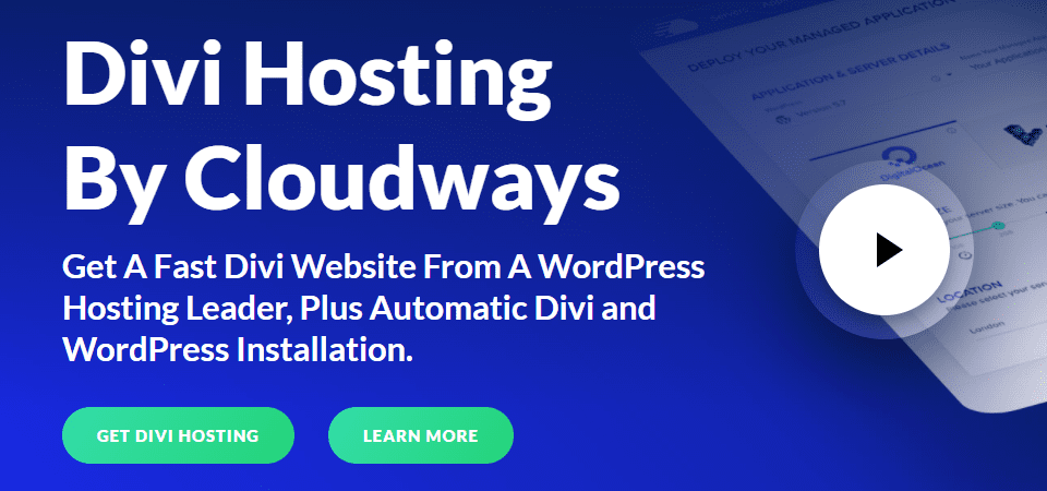 divi hosting with cloudways