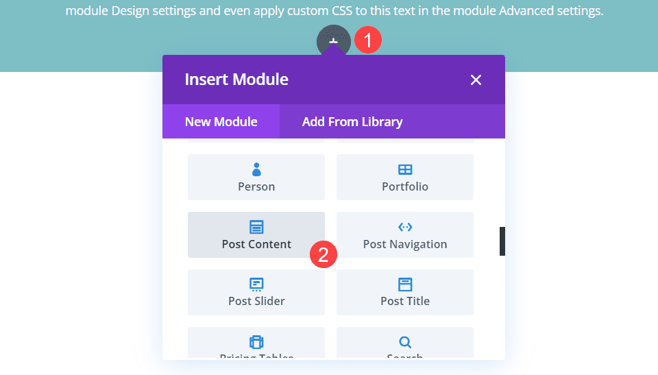 post content module