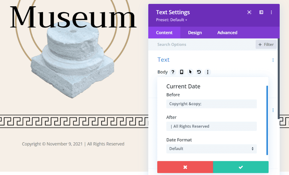 Add Website Information in the After Field