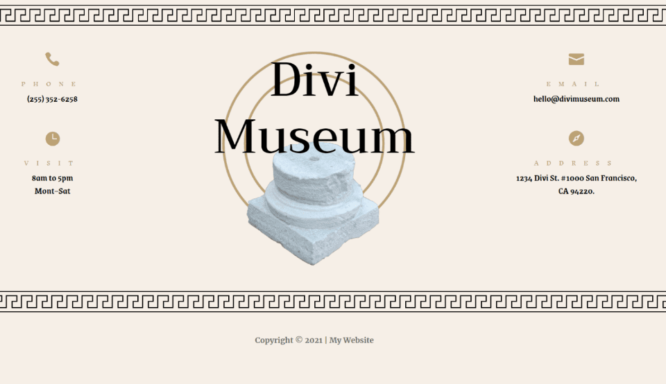 Divi Copyright Footer Desktop