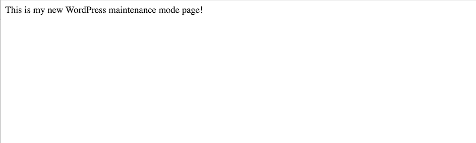 wordpress maintenance mode