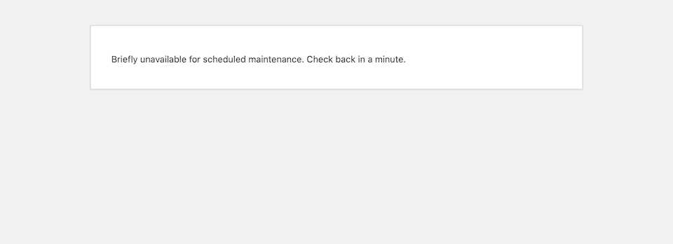 wordpress maintenance mode