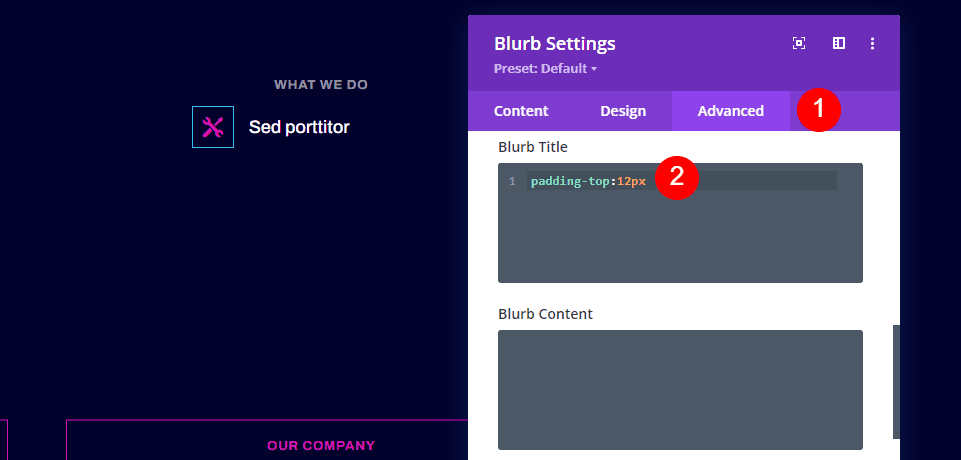 Set Up the Blurb Module