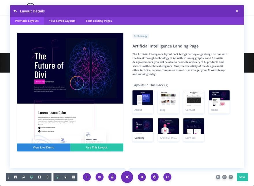 divi artificial intelligence layout pack