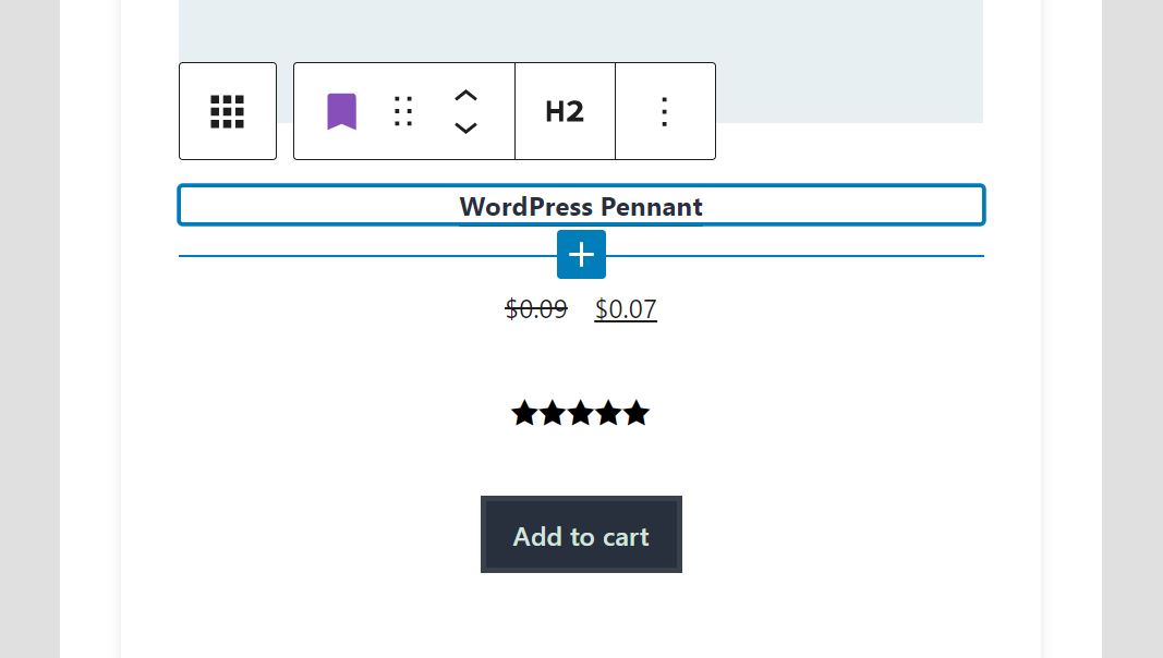 Adding elements to the All Products block