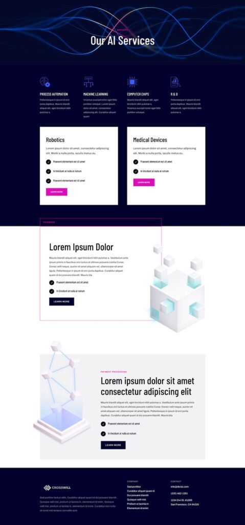 Get a FREE Artificial Intelligence Layout Pack for Divi