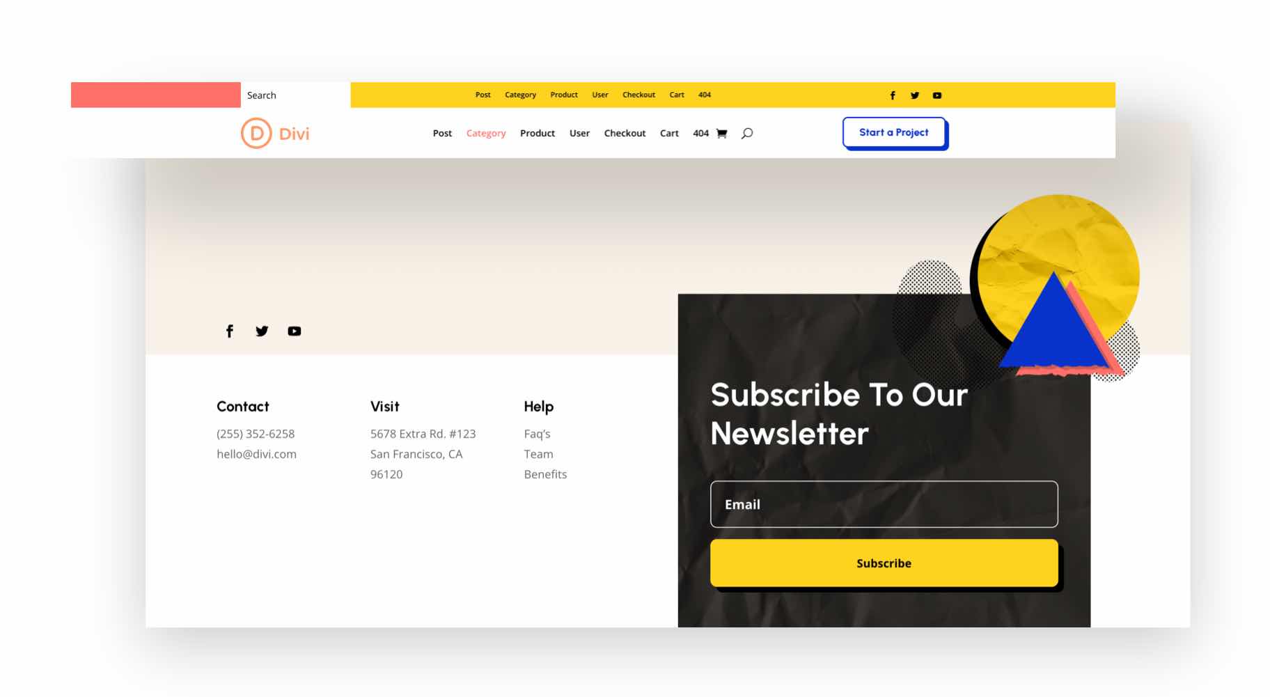 divi black friday header footer pack