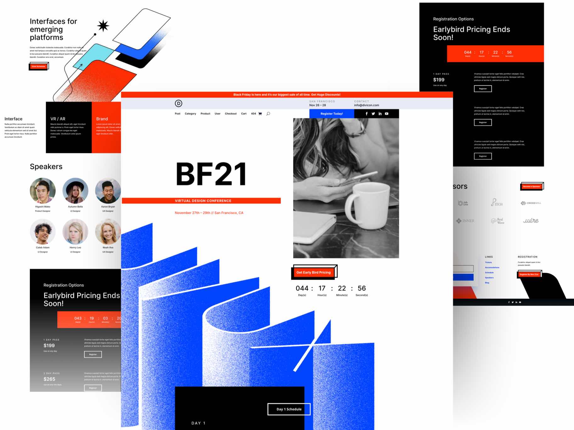 black friday 2021 landing page layout pack