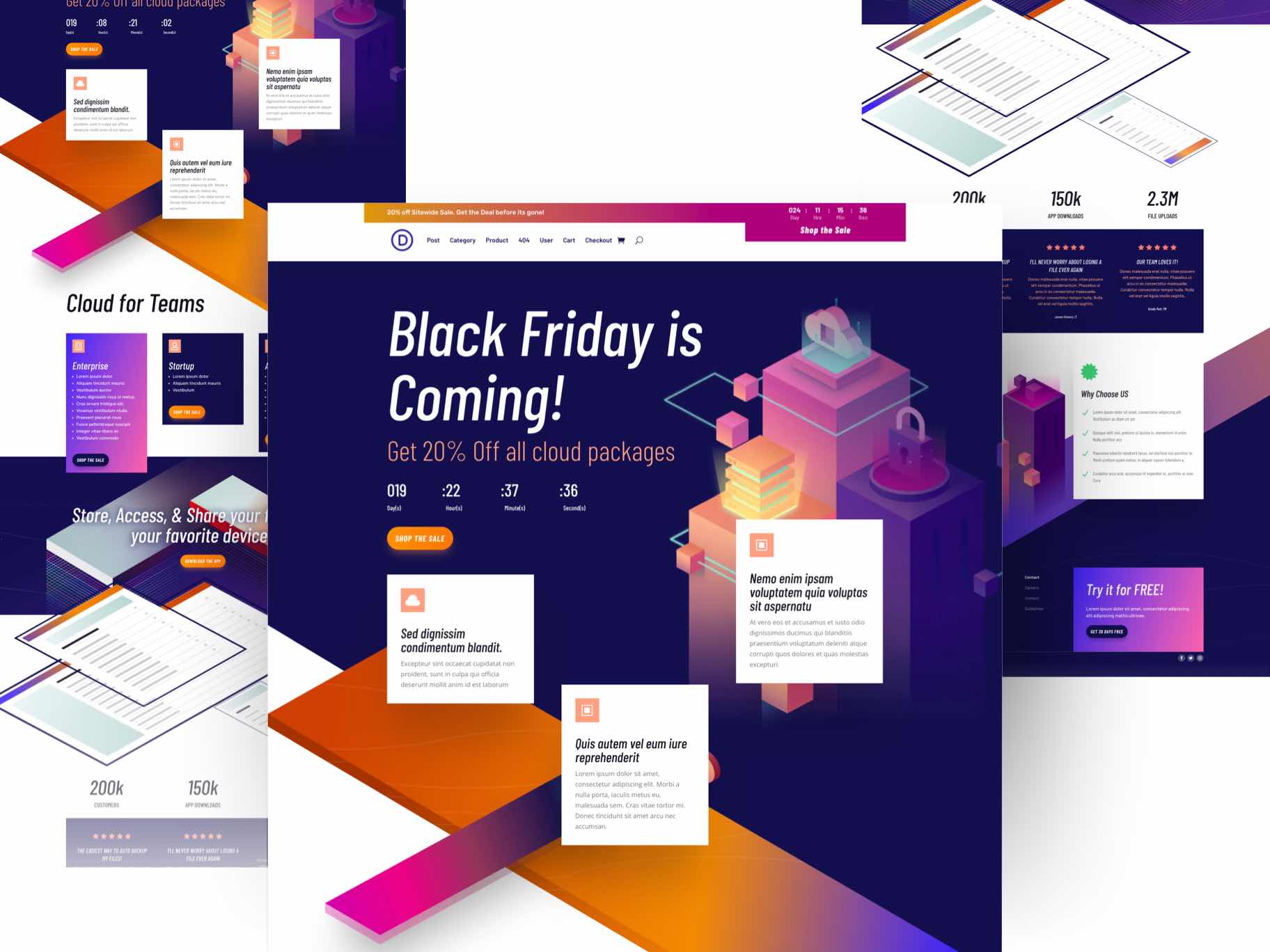 black friday 2021 landing page layout pack