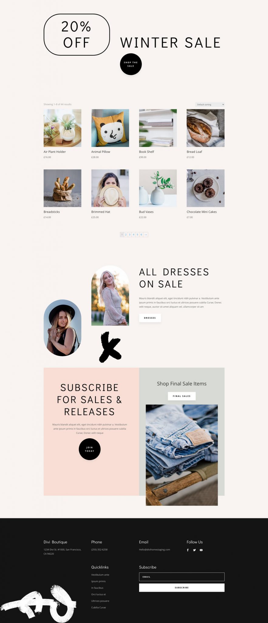 Get a FREE Clothing Store Layout Pack for Divi