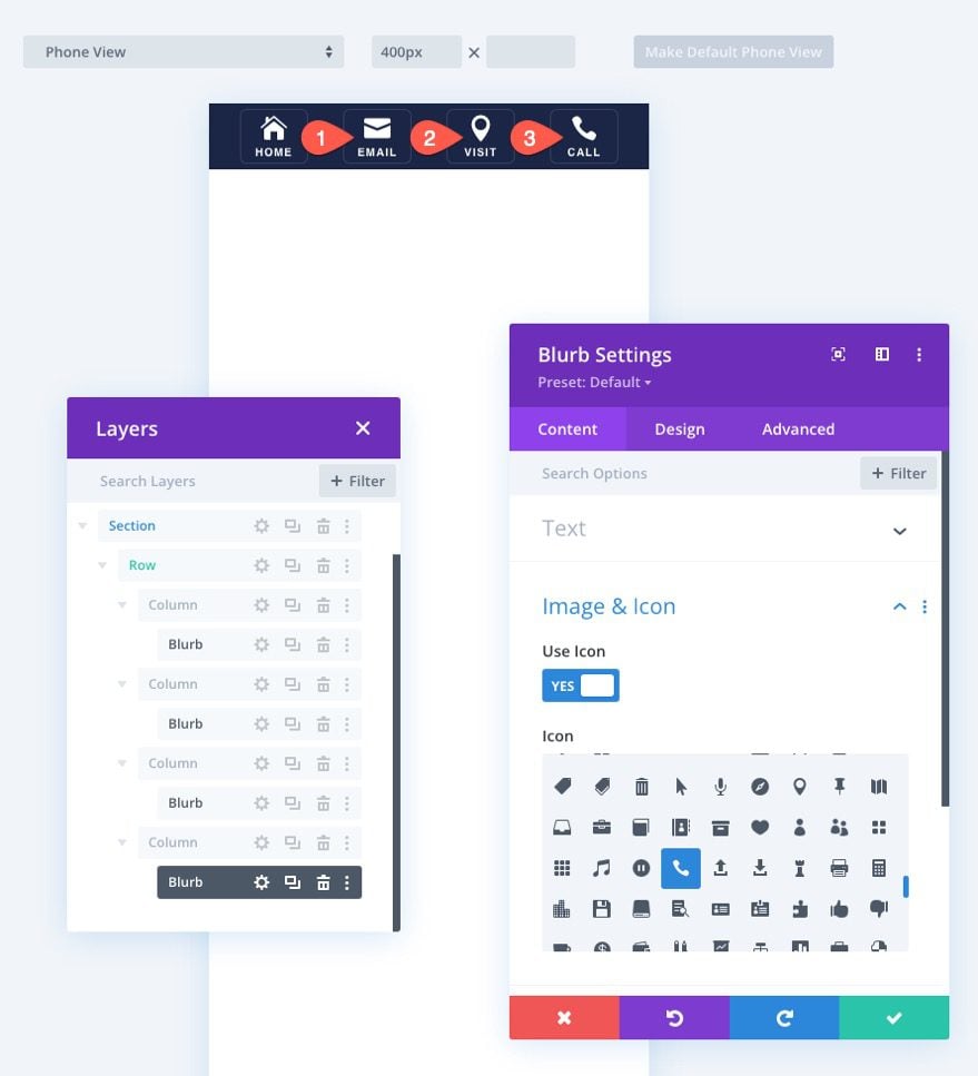 divi mobile sticky footer bars