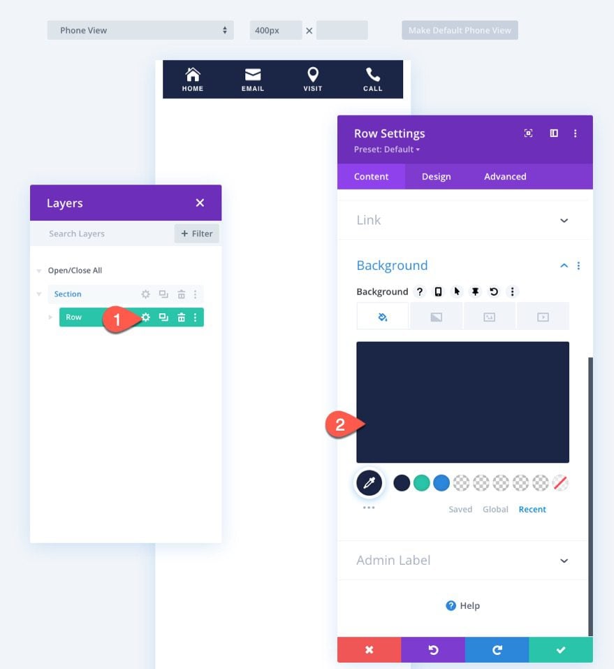 divi mobile sticky footer bars