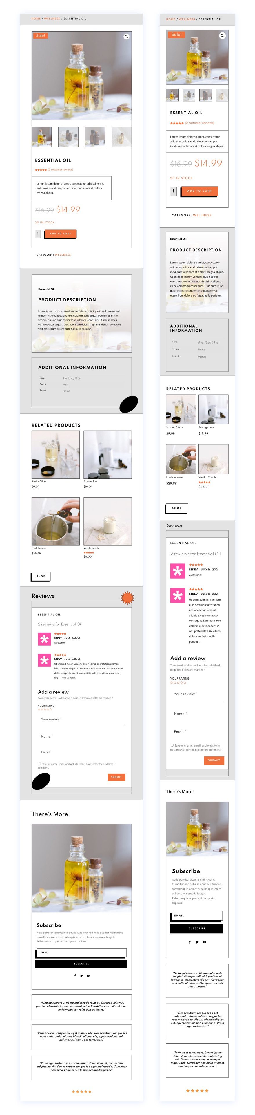 Product Page template for Divi's Essential Oils Layout Pack