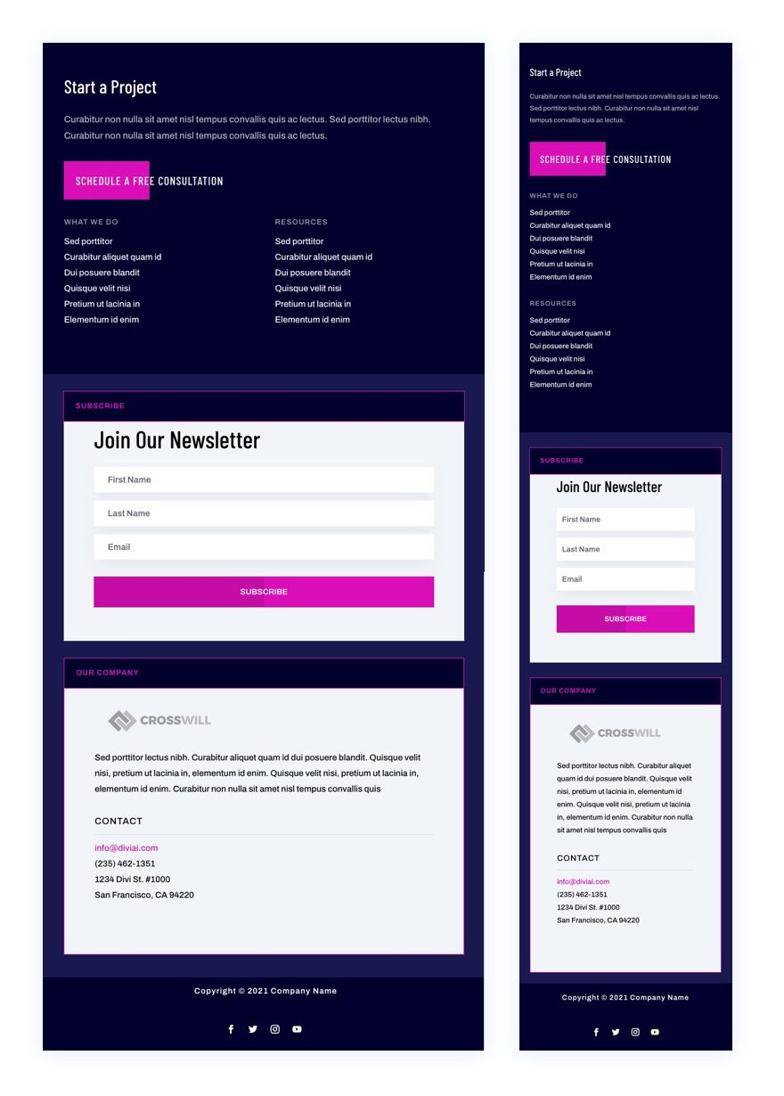 divi artificial intelligence header footer template