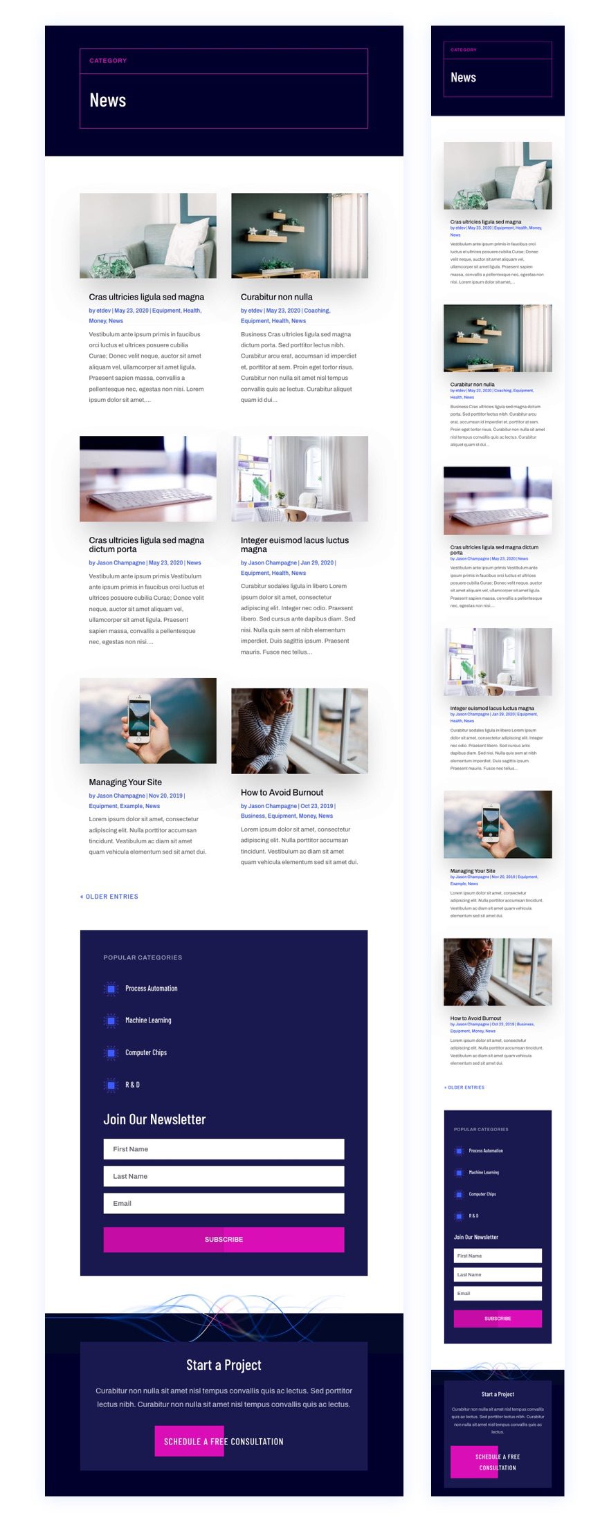 divi artificial intelligence category page template