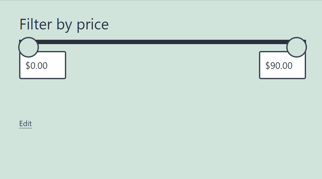 Using a product price filter in WooCommerce