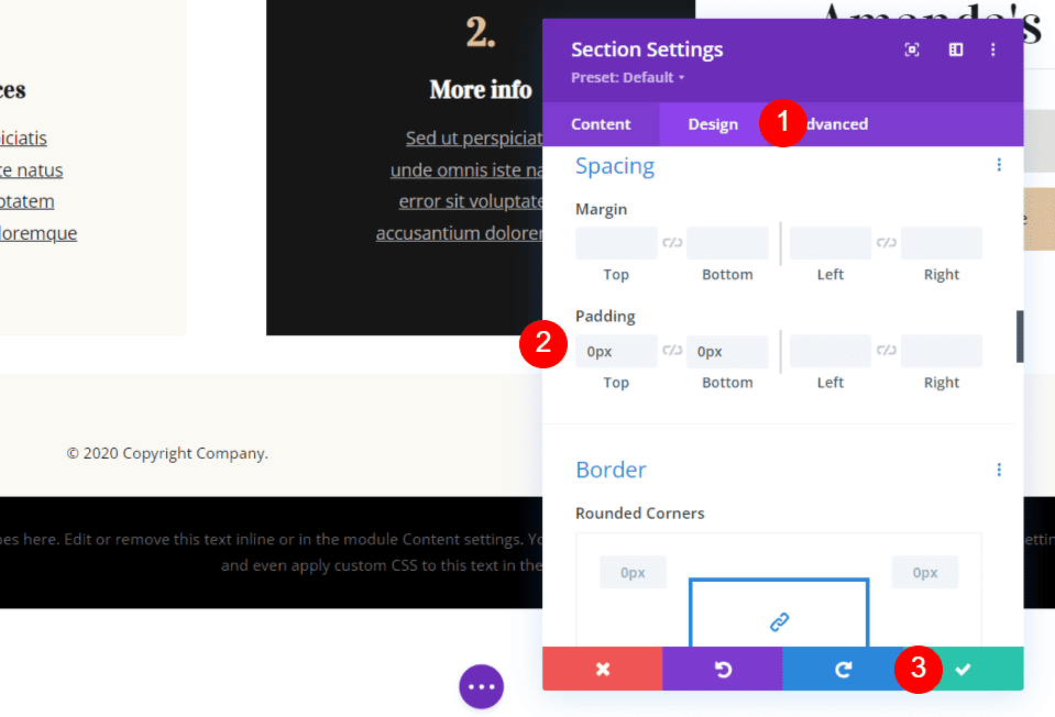 Add a Static Disclaimer to the Divi Footer
