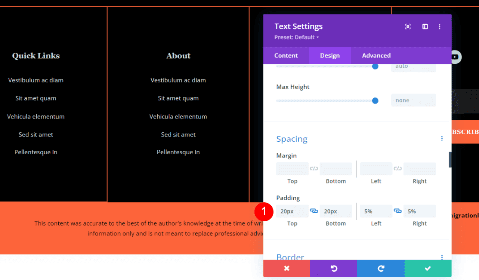 Add a Sticky Disclaimer to a Divi Footer