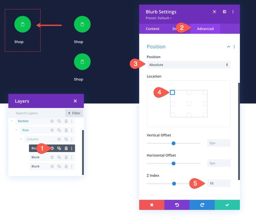 checkout process navigation menu in Divi