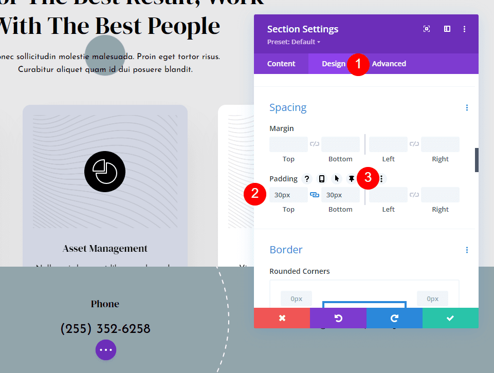 Sticky Divi Footer Section Settings