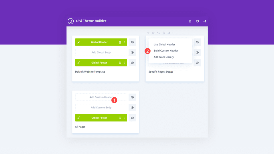 Use Different Headers on Different Templates